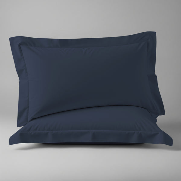 Pizuna Linens dark blue 400 thread count 100 percent cotton pillowcases 2 piece oxford king