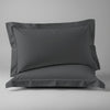 Pizuna Linens dark grey 600 thread count 100 percent cotton pillowcases 2 piece oxford standard
