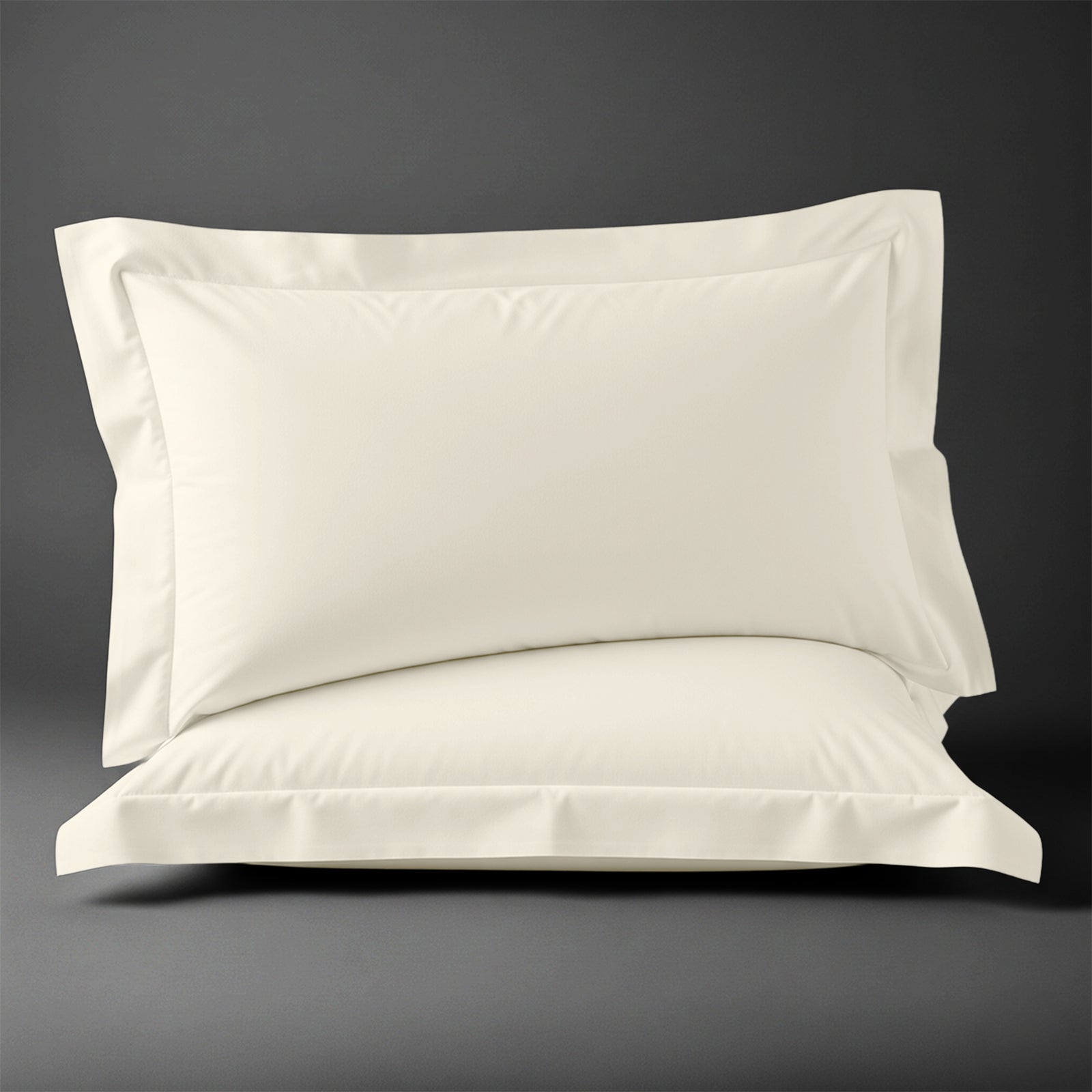 Pizuna Linens ivory 600 thread count 100 percent cotton pillowcases 2 piece oxford standard