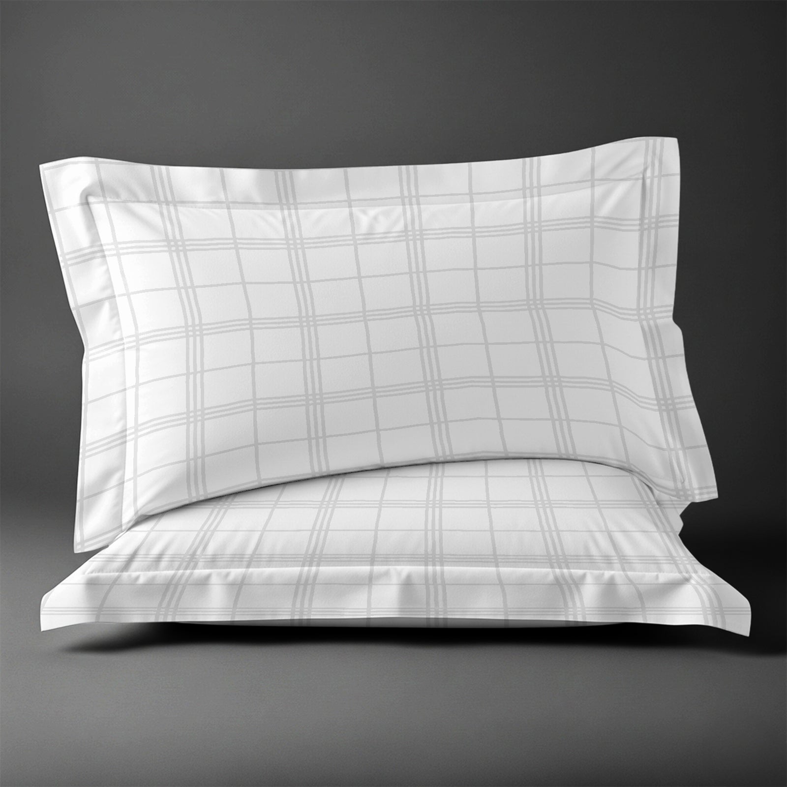 Pizuna Linens white checks 600 thread count 100 percent cotton pillowcases 2 piece oxford king