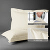 800 thread count ivory envelope closure pillowcases oxford king style secure fit skin friendly cotton with 5cm frame
