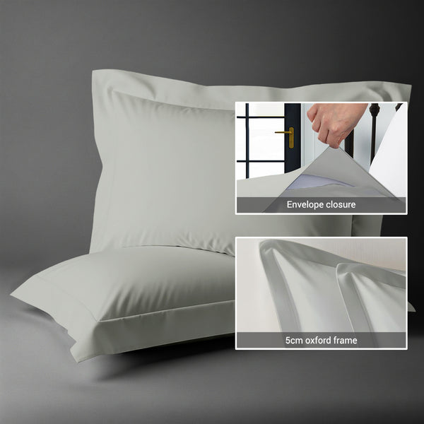 1000 thread count silver envelope closure pillowcases oxford king style secure fit skin friendly cotton with 5cm frame