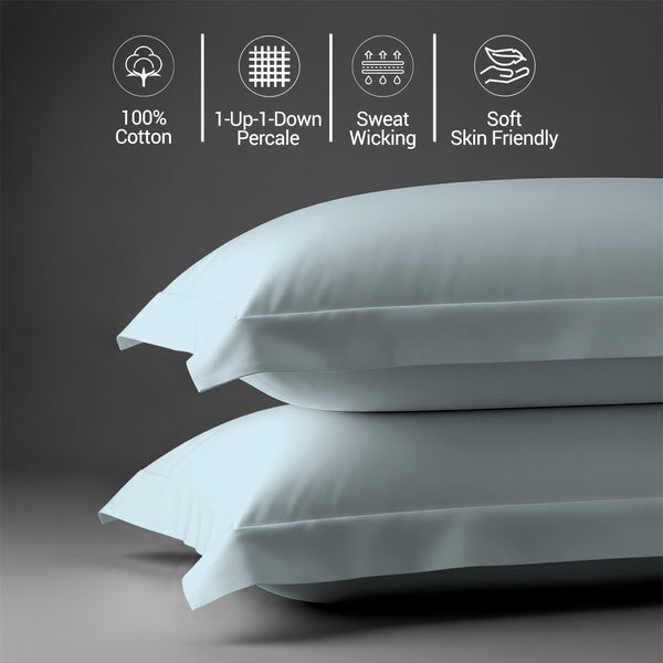 Percale 100% Cotton Pillowcases (2PC)