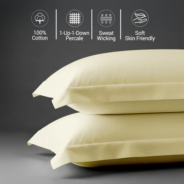 Percale 100% Cotton Pillowcases (2PC)