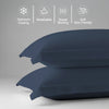 800 thread count dark blue skin friendly cotton pillowcases oxford king sweat wicking gentle on hair plus durable and soft
