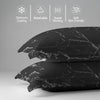 400 thread count marble black Skin friendly cotton pillowcases oxford standard sweat wicking gentle on hair