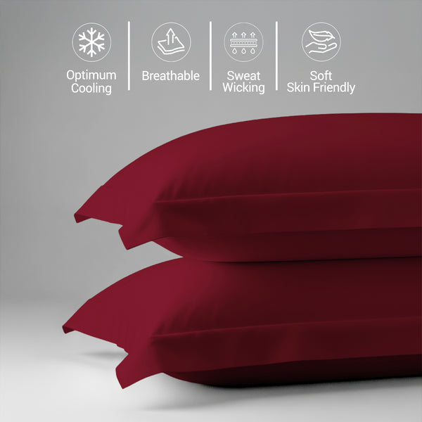 400 thread count rio red Skin friendly cotton pillowcases oxford standard sweat wicking gentle on hair