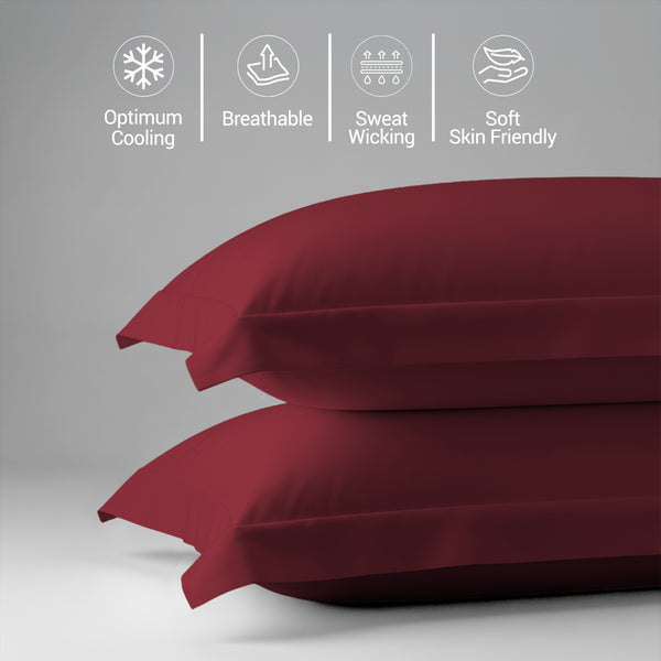 1000 thread count rio red skin friendly cotton pillowcases oxford standard sweat wicking gentle on hair plus skin friendly hotel quality