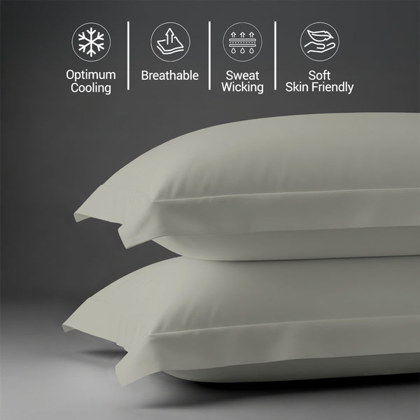600 thread count silver skin friendly cotton pillowcases oxford standard sweat wicking gentle on hair
