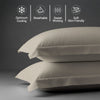 400 thread count simply taupe Skin friendly cotton pillowcases oxford standard sweat wicking gentle on hair