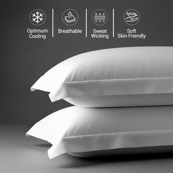 400 thread count white Skin friendly cotton pillowcases oxford king sweat wicking gentle on hair