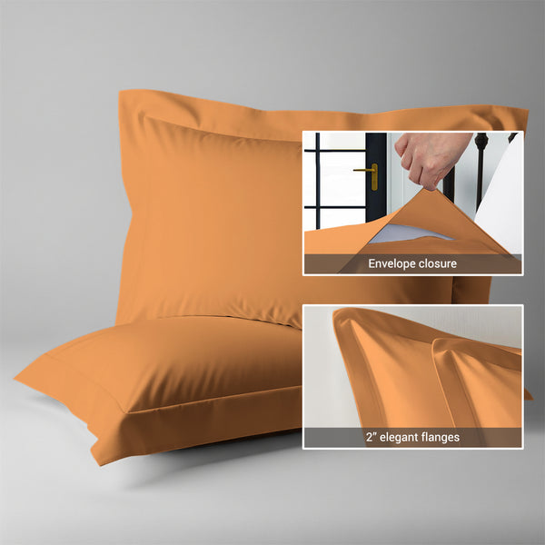 Premium 400 Thread Count 100% Cotton Pillow Shams (2 PC) - USA KING