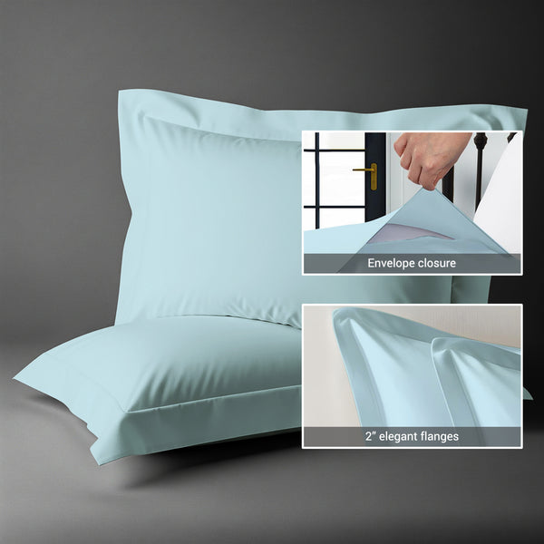 Premium 400 Thread Count 100% Cotton Pillow Shams (2 PC) - USA STANDARD