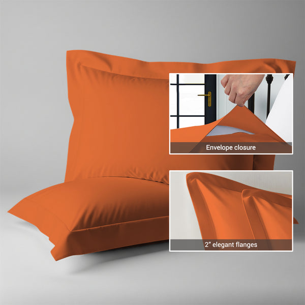 Premium 400 Thread Count 100% Cotton Pillow Shams (2 PC) - USA KING