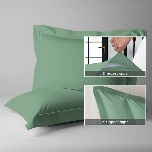 Premium 400 Thread Count 100% Cotton Pillow Shams (2 PC) - USA KING