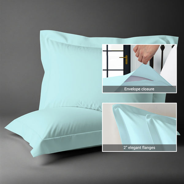 Premium 400 Thread Count 100% Cotton Pillow Shams (2 PC) - USA QUEEN