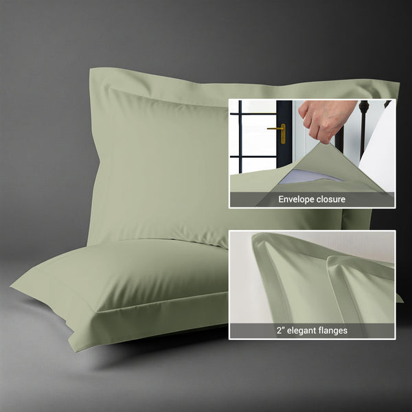 Premium 400 Thread Count 100% Cotton Pillow Shams (2 PC) - USA KING