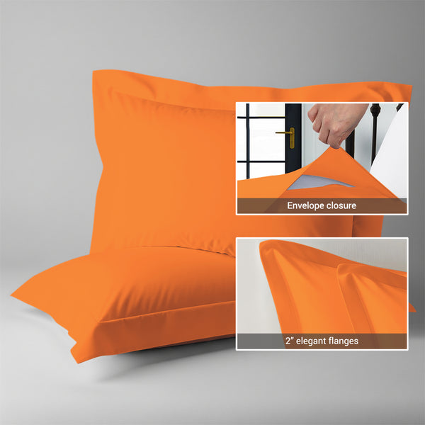 Premium 400 Thread Count 100% Cotton Pillow Shams (2 PC) - USA KING