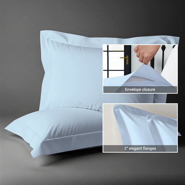 Premium 400 Thread Count 100% Cotton Pillow Shams (2 PC) - USA STANDARD
