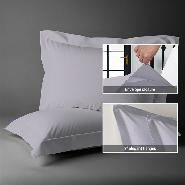 Premium 400 Thread Count 100% Cotton Pillow Shams (2 PC) - USA KING
