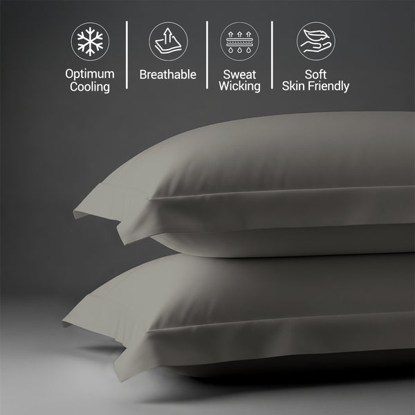 Premium 400 Thread Count 100% Cotton Pillow Shams (2 PC) - USA QUEEN