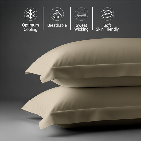 Premium 400 Thread Count 100% Cotton Pillow Shams (2 PC) - USA QUEEN