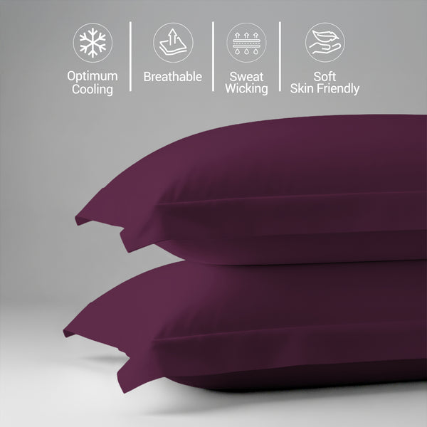 Premium 400 Thread Count 100% Cotton Pillow Shams (2 PC) - USA KING
