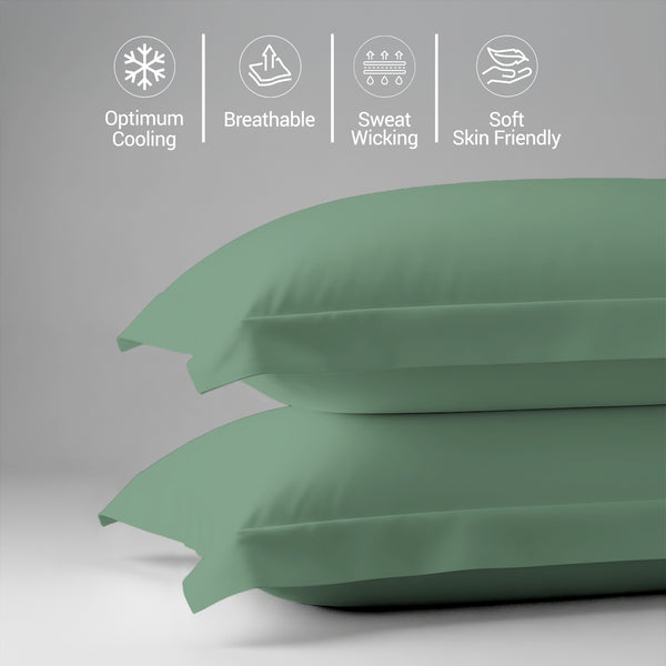 Premium 400 Thread Count 100% Cotton Pillow Shams (2 PC) - USA QUEEN