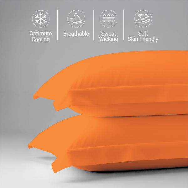 Premium 400 Thread Count 100% Cotton Pillow Shams (2 PC) - USA QUEEN