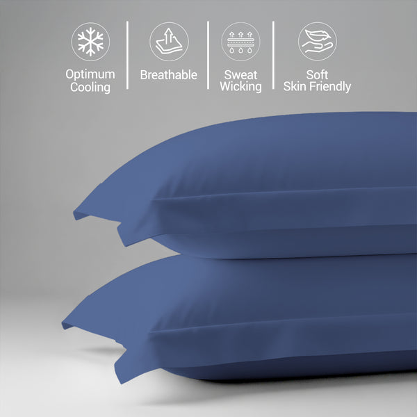 Premium 400 Thread Count 100% Cotton Pillow Shams (2 PC) - USA QUEEN