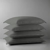 Pizuna Linens dark grey 400 thread count 100 percent cotton pillowcases 4 piece oxford standard