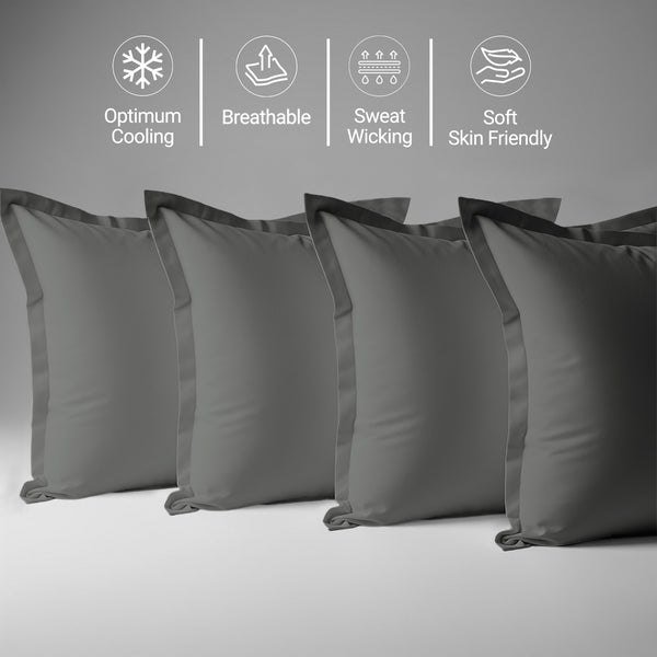 400 thread count dark grey skin friendly cotton pillowcases oxford standard sweat wicking gentle on hair