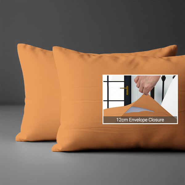 Apricot orange baby pillow cases 40 x 60 cm set of 2 snug fit for peaceful nights prevents pillows popping
