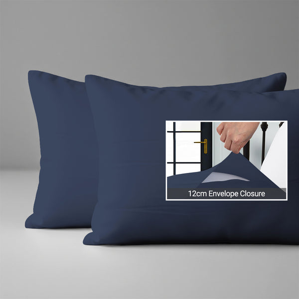 Dark blue baby pillow cases 33 x 46 cm set of 2 snug fit for peaceful nights prevents pillows popping
