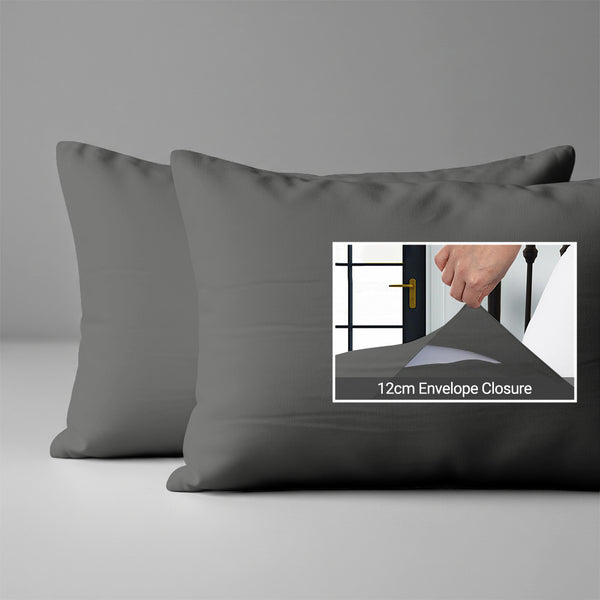 Dark grey baby pillow cases 33 x 46 cm set of 2 snug fit for peaceful nights prevents pillows popping
