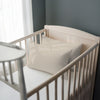 Toddler bed with simply taupe 40 x 60 cm cotton pillowcase on the pillow