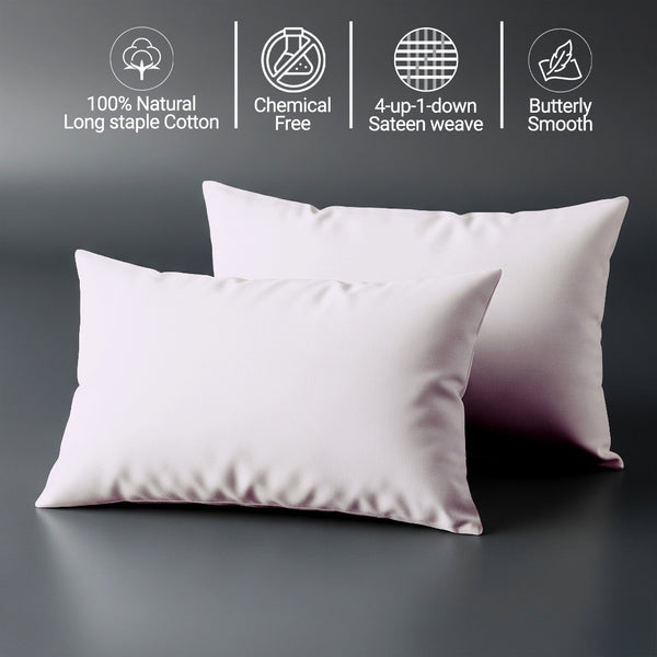 Toddler pillowcase light lilac 40 x 60 cm chemical free 100% long staple combed cotton softens with every wash gentle on delicate skin
