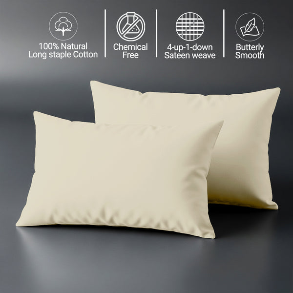 Toddler pillowcase ivory 40 x 60 cm chemical free 100% long staple combed cotton softens with every wash gentle on delicate skin
