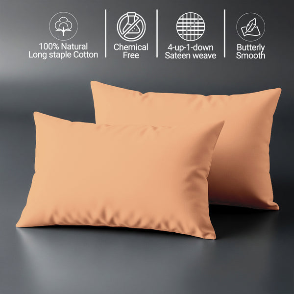 Toddler pillowcase peach 33 x 46 cm chemical free 100% long staple combed cotton softens with every wash gentle on delicate skin
