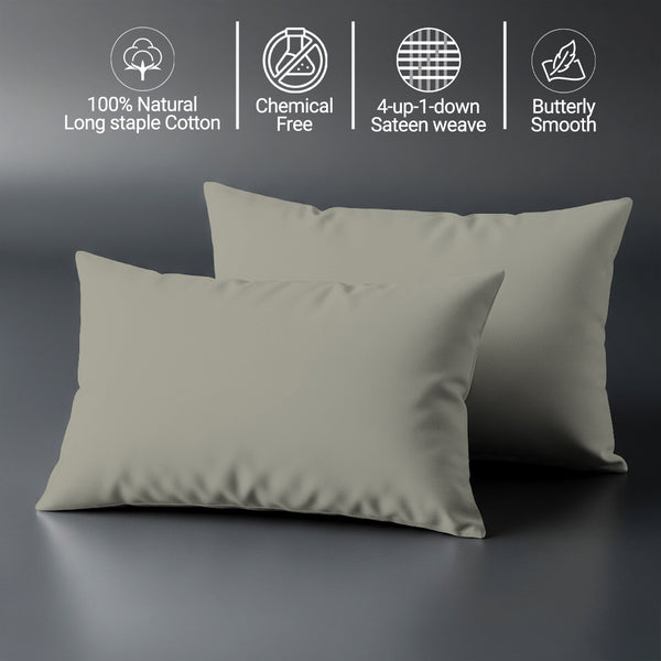 Toddler pillowcase silver 40 x 60 cm chemical free 100% long staple combed cotton softens with every wash gentle on delicate skin
