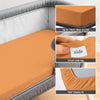 Cotton travel fitted sheet apricot orange 60x120 cm 1 piece 14 cm deep pocket Smart Side tag 360 elastic fit