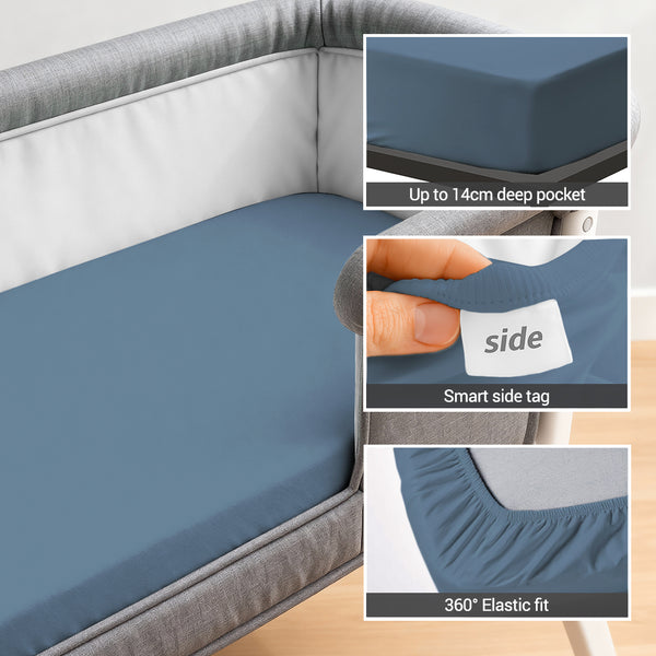 Premium 400 Thread Count 100% Cotton Crib Travel Fitted Sheet