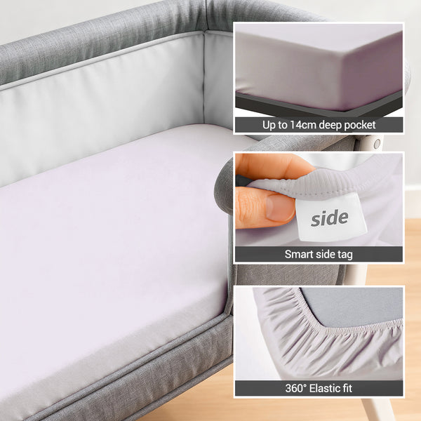 Premium 400 Thread Count 100% Cotton Crib Travel Fitted Sheet