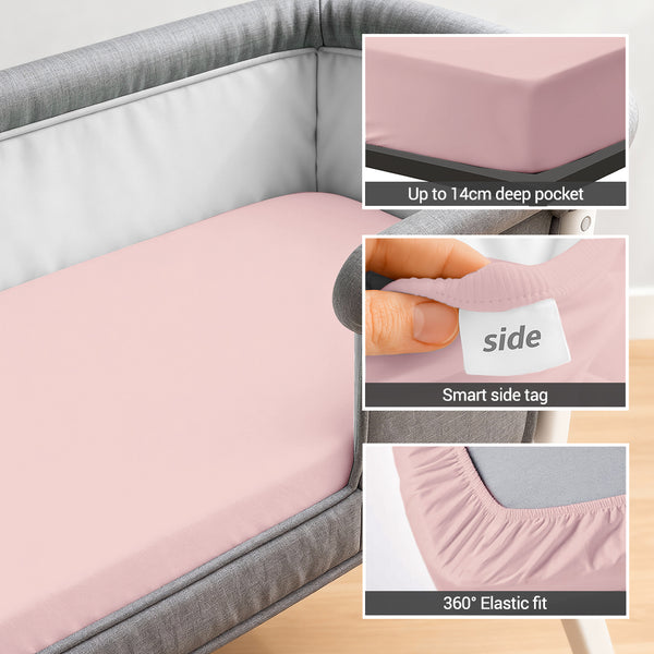 Premium 400 Thread Count 100% Cotton Crib Travel Fitted Sheet