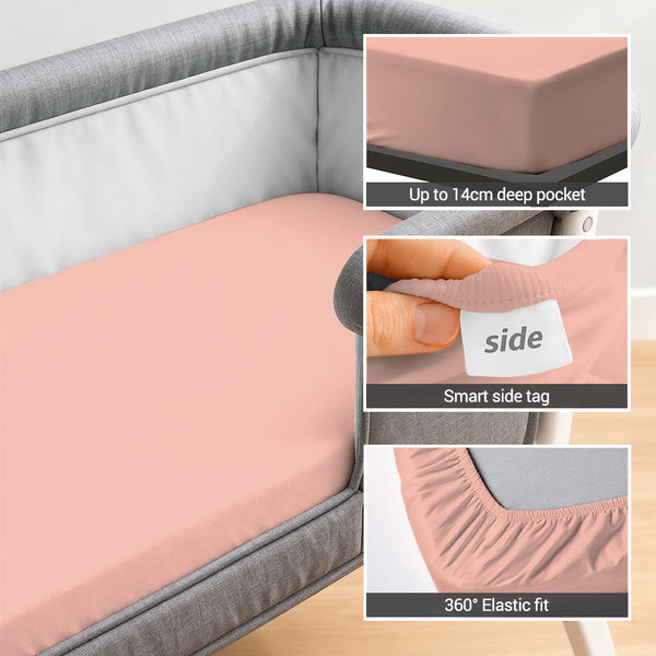 Premium 400 Thread Count 100% Cotton Crib Travel Fitted Sheet