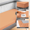 Cotton travel fitted sheet peach 60x120 cm 1 piece 14 cm deep pocket Smart Side tag 360 elastic fit