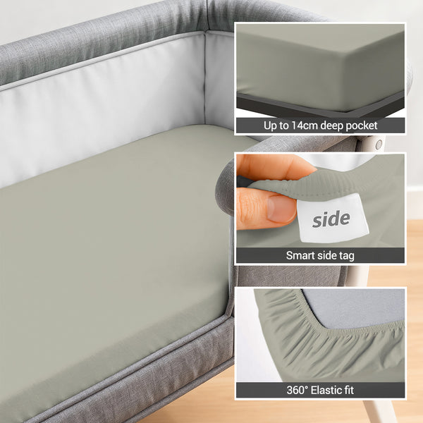 Premium 400 Thread Count 100% Cotton Crib Travel Fitted Sheet