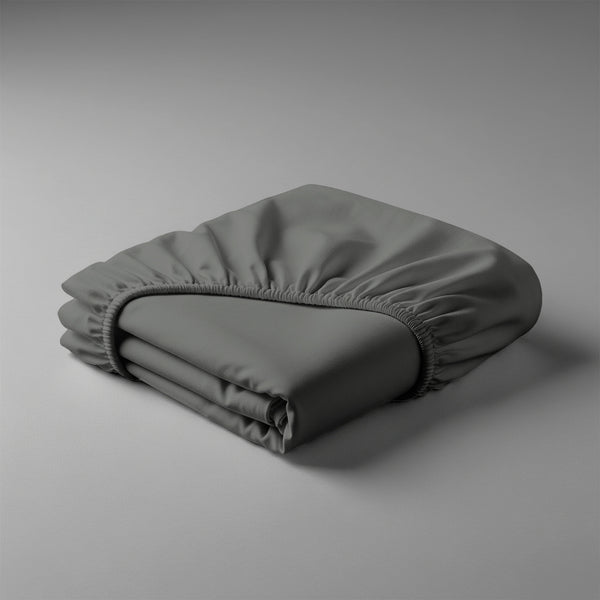 Pizuna dark grey baby travel cotton fitted sheet 60x120 cm