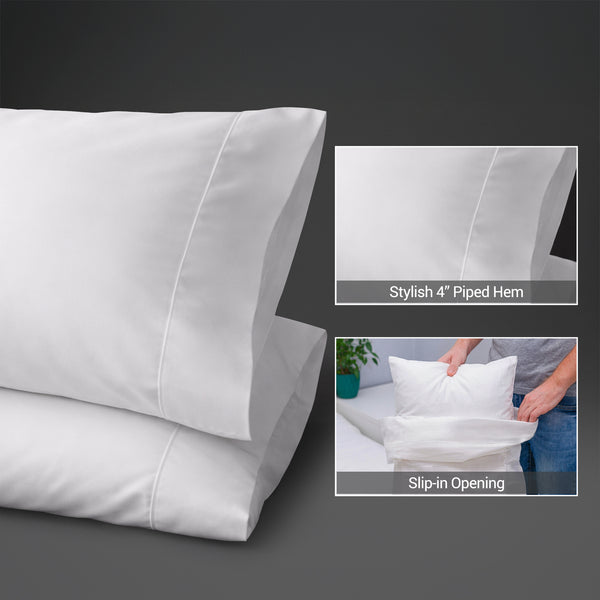 Deluxe 600 Thread Count 100% Cotton Pillowcases (2 PC) - USA KING
